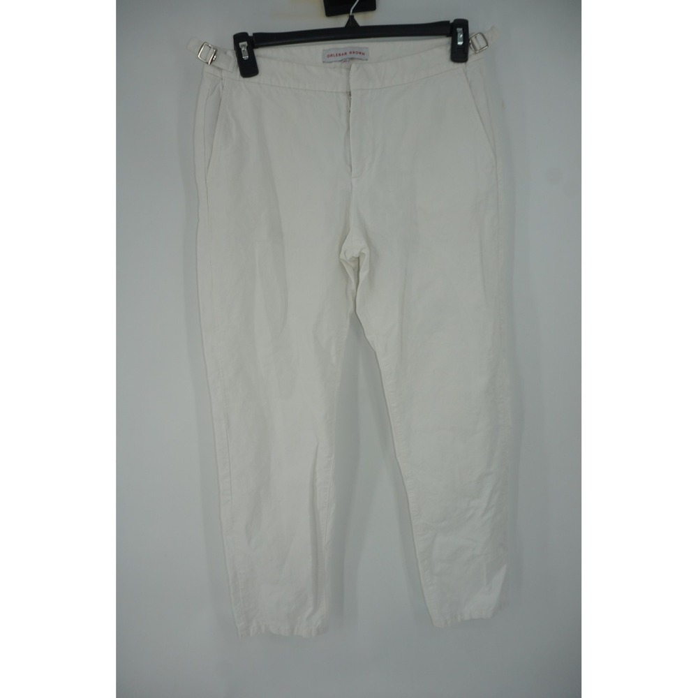Orlebar Brown Chino Pants White Linen Adjustable Waist Men's 32x30 OBT4590CAR
